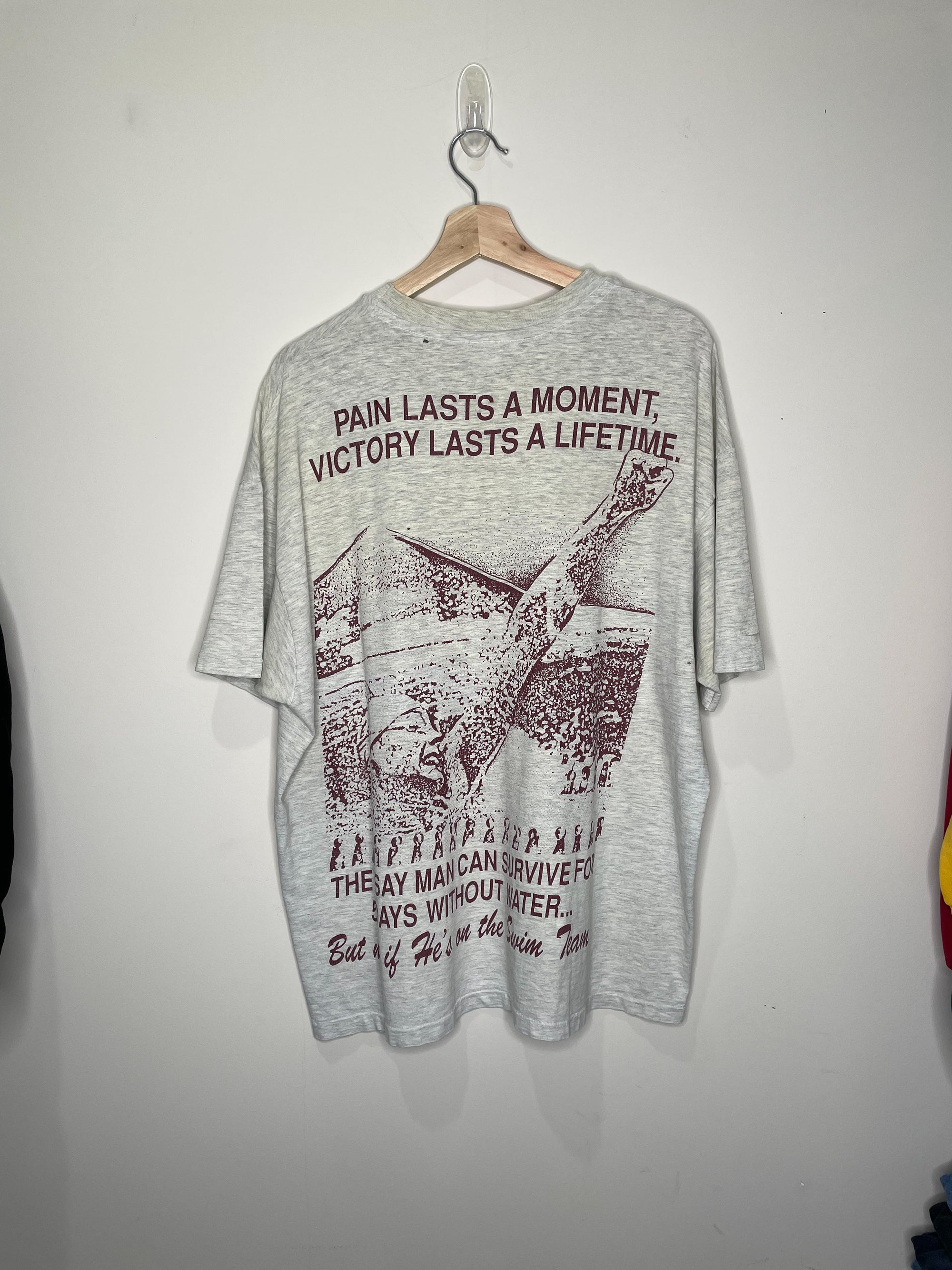 1990s “Pain Lasts A Moment…” Single Stitched Hanes Beefy Tee