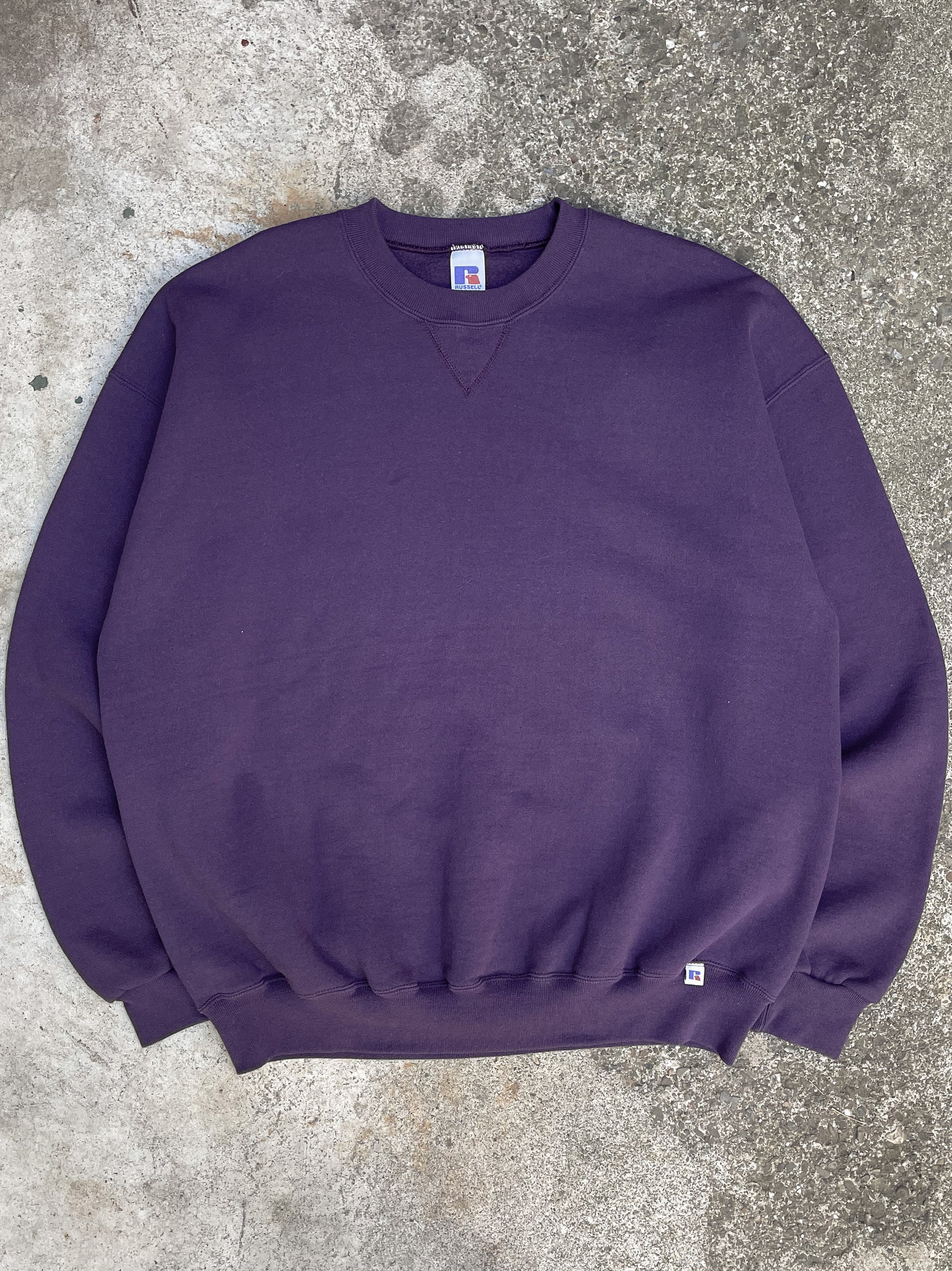 Vintage Russell Faded Purple Blank Sweatshirt