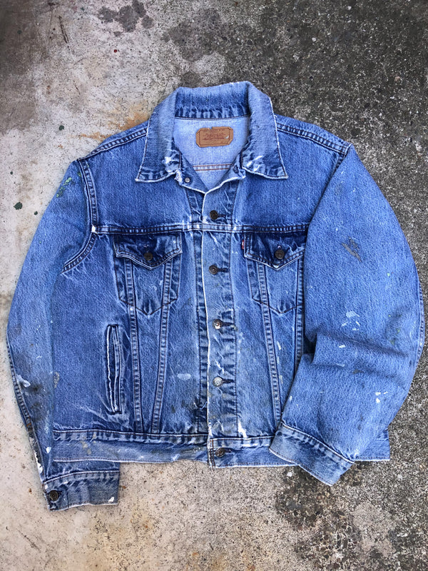 1980s Levis Faded Painted Blue 70506 Denim Jacket