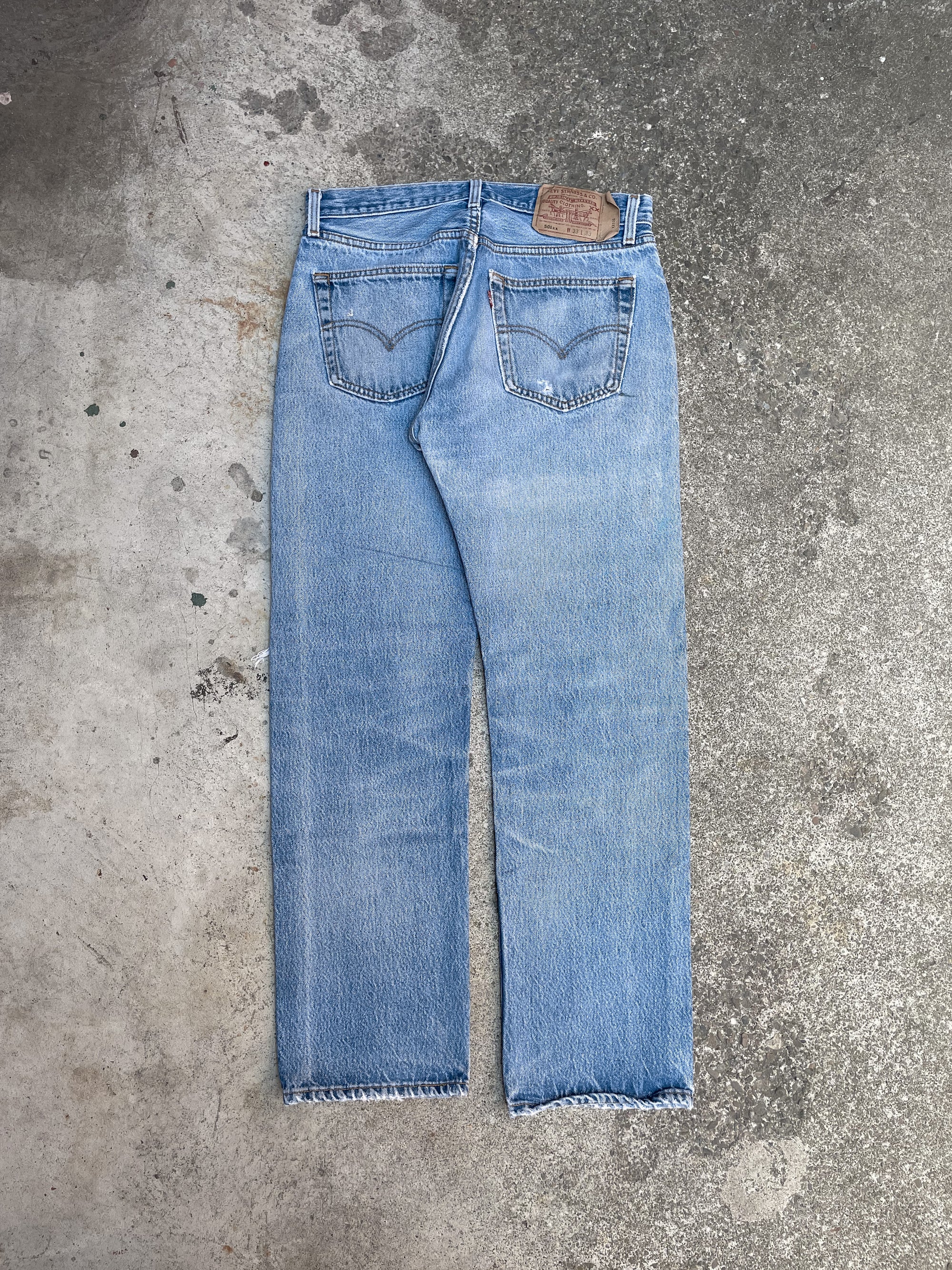 1990s Levi’s Distressed Faded Blue 501XX (30X28)