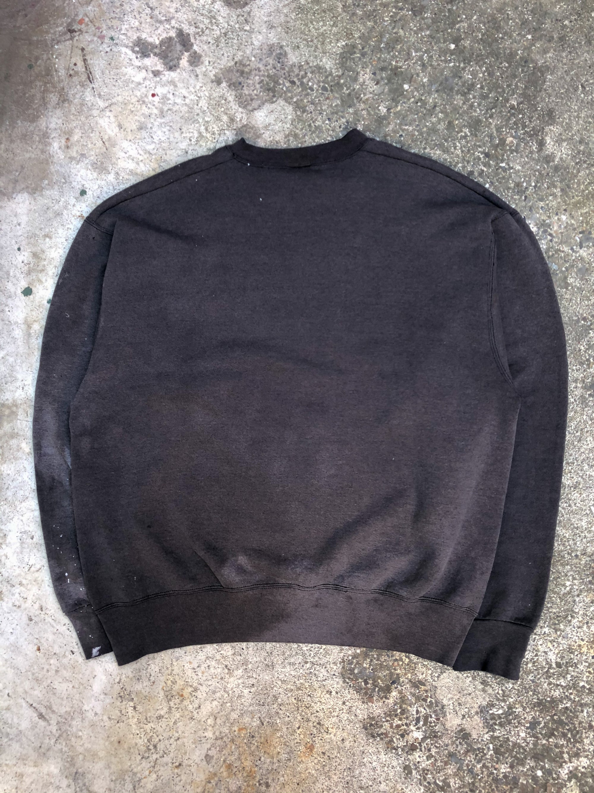 1990s Painted Sun Faded Black Blank Sweatshirt