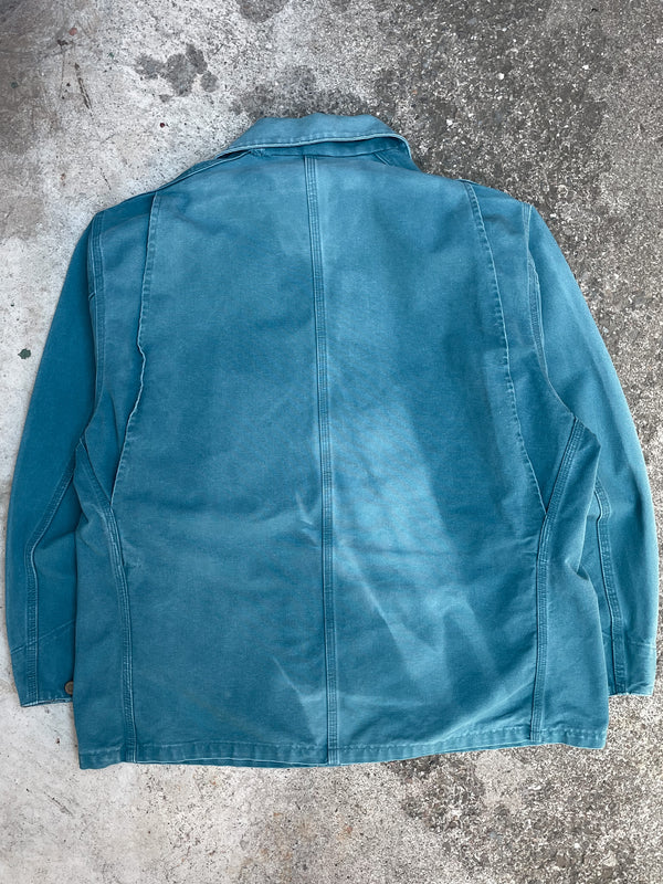 1990s Carhartt Sun Faded Blue Chore Jacket (XL)