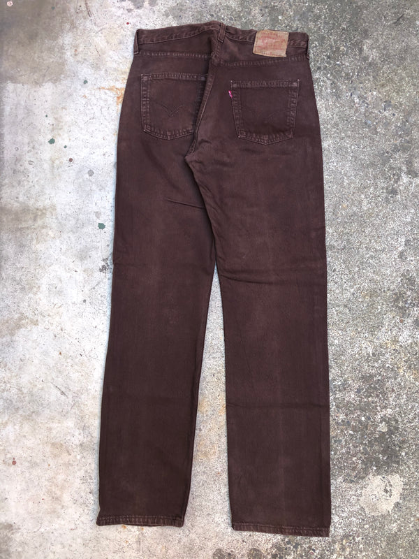 1990s Levis Faded Chocolate Brown 501 (32X32)