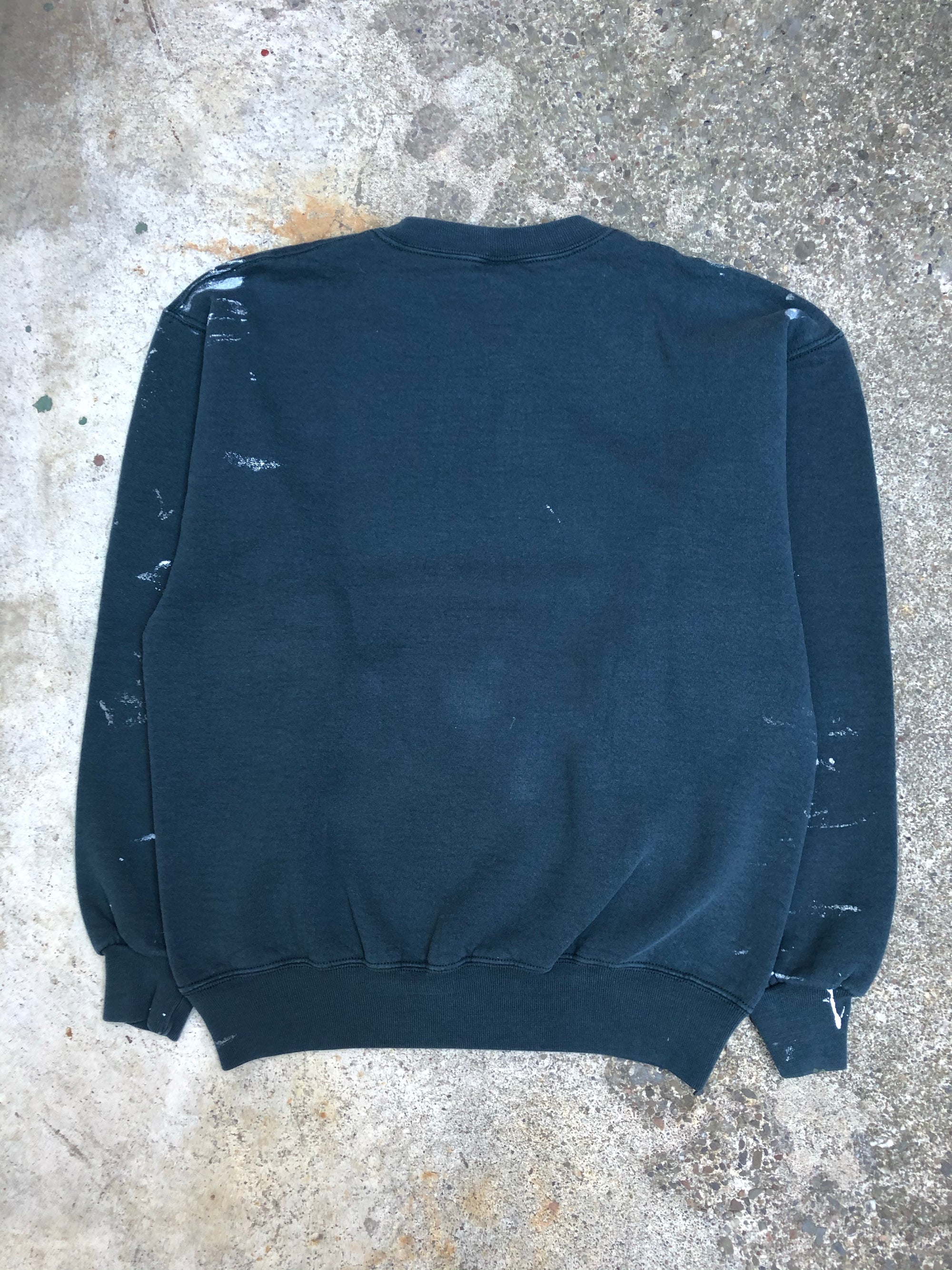 1990s Russell Painted Faded Dark Sea Foam Blank Sweatshirt