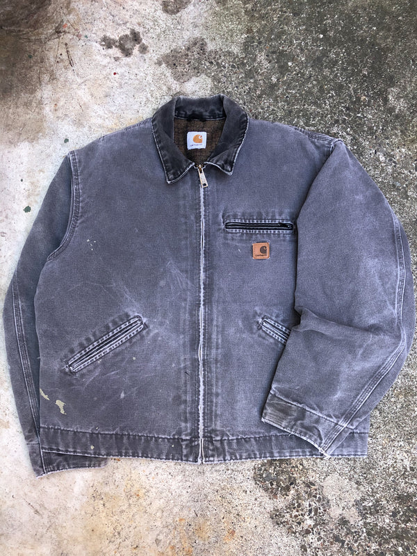 1990s Carhartt Faded Gravel Grey Lined Work Jacket (XL)