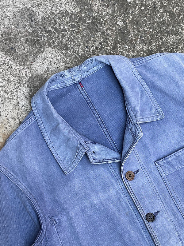 1950s Repaired Faded French Chore Jacket