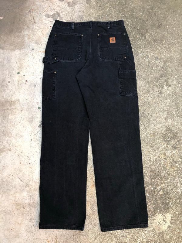 Carhartt B136 Black Double Front Knee Work Pants (32X33)