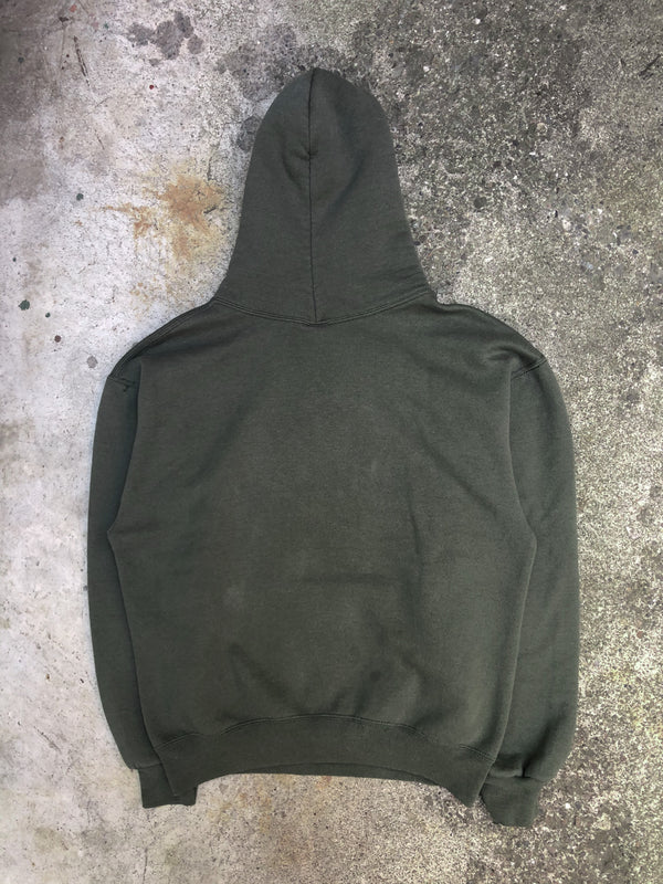 1990s Russell Faded Olive Green Blank Hoodie