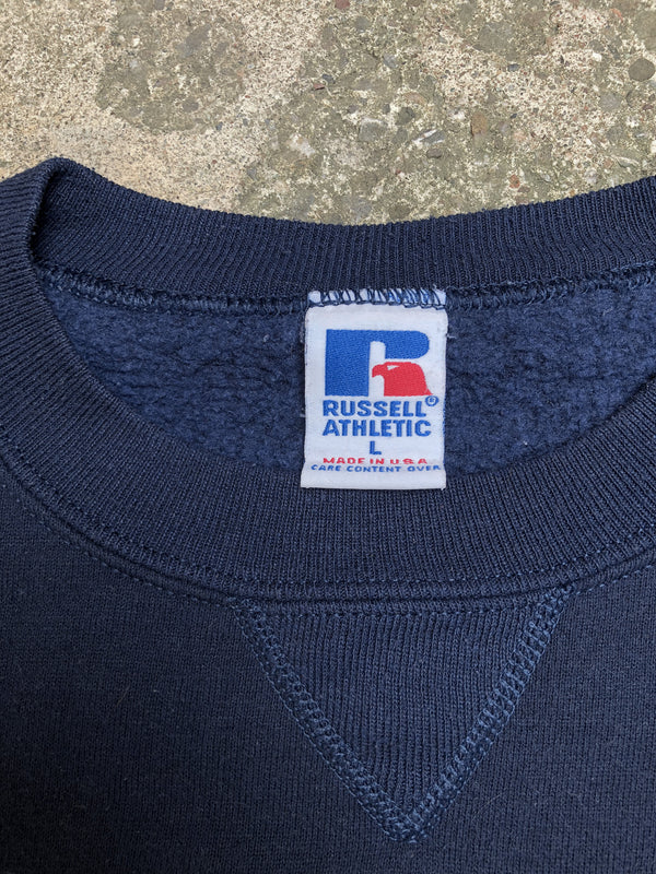 1990s Russell Faded Navy Blank Sweatshirt