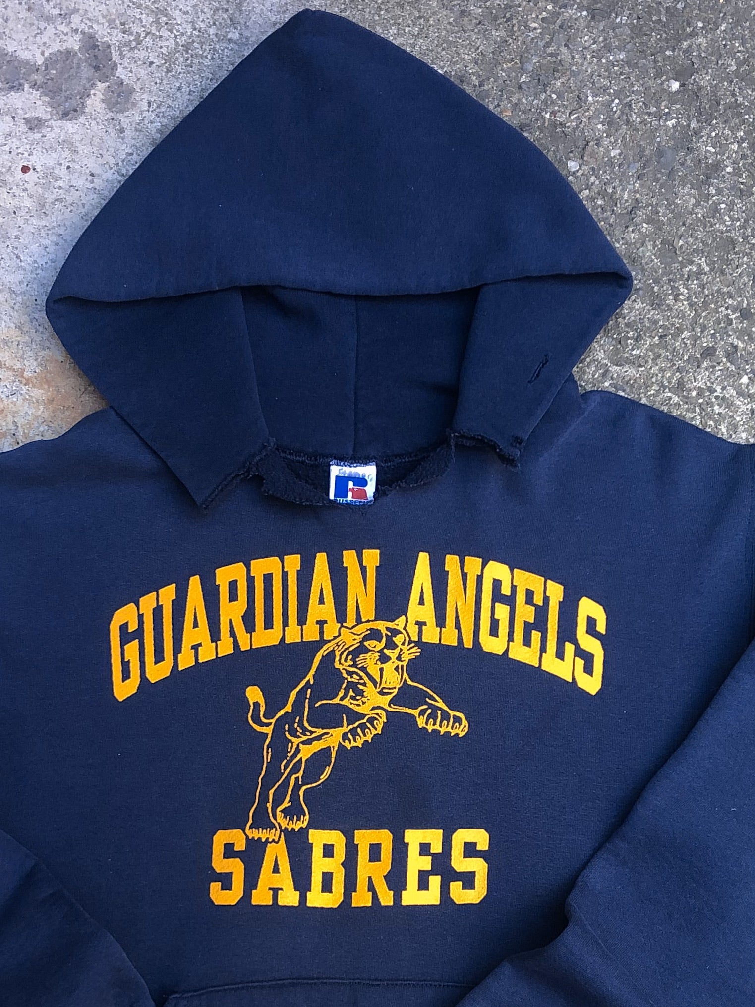 1990s Russell “Guardian Angels Sabres” Navy Hoodie