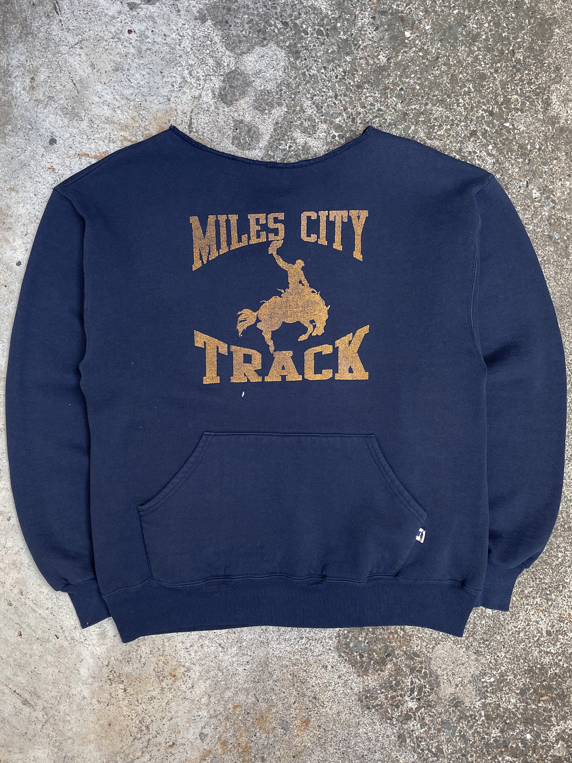 1990s Russell “Miles City Track” Cut-Off Hoodie