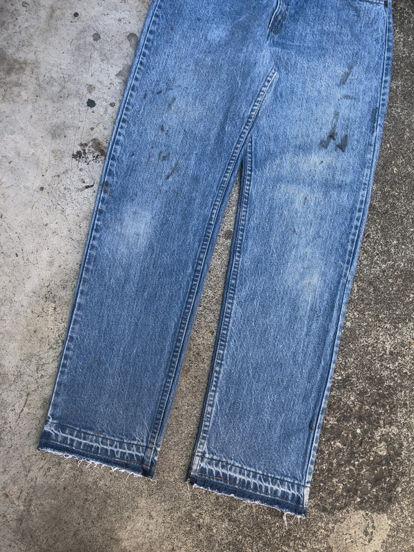 1980s Levis Repaired Faded Blue 505 Released Hem (31X29)