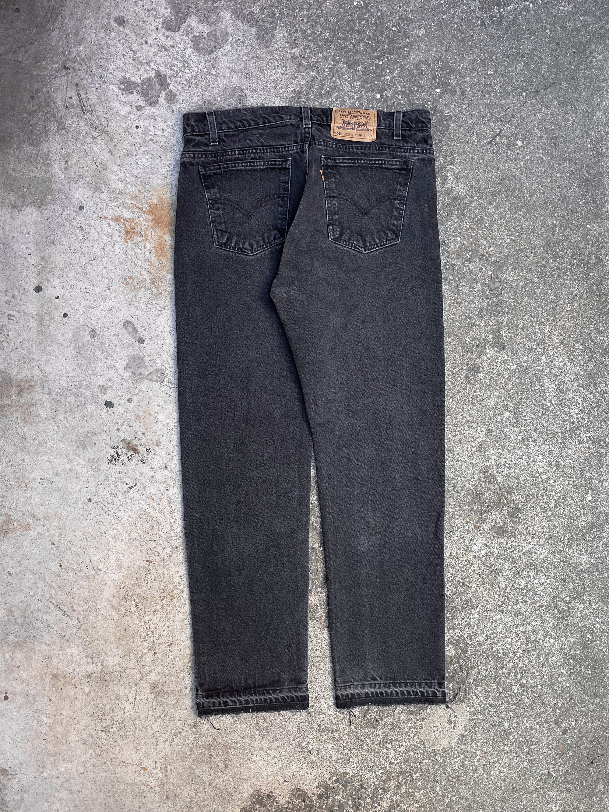 1990s Orange Tab Levi’s Faded Black 505 Released Hem (34X30)