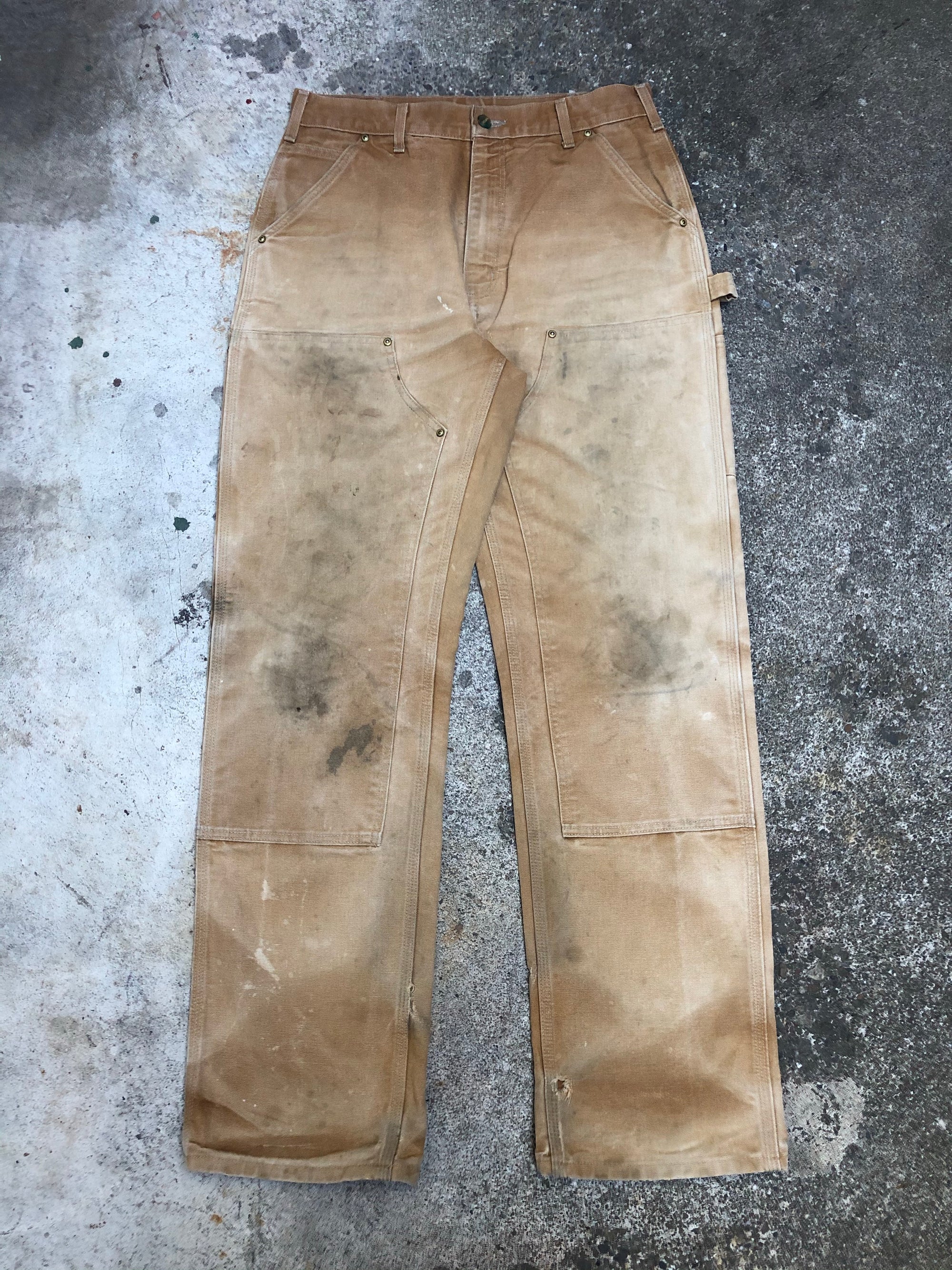 Carhartt B01 Tan Double Front Knee Work Pants (32X32)