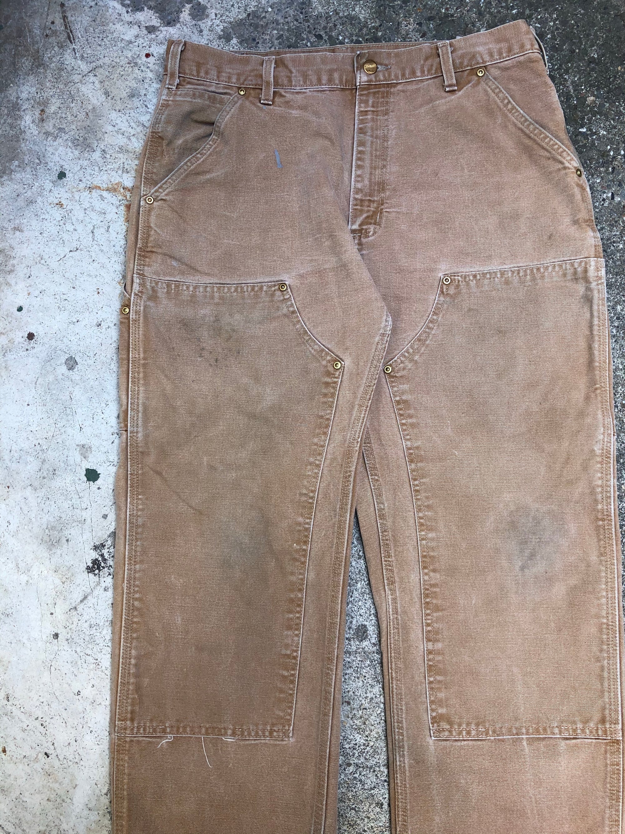 Carhartt B01 Tan Double Front Knee Work Pants (33X29)