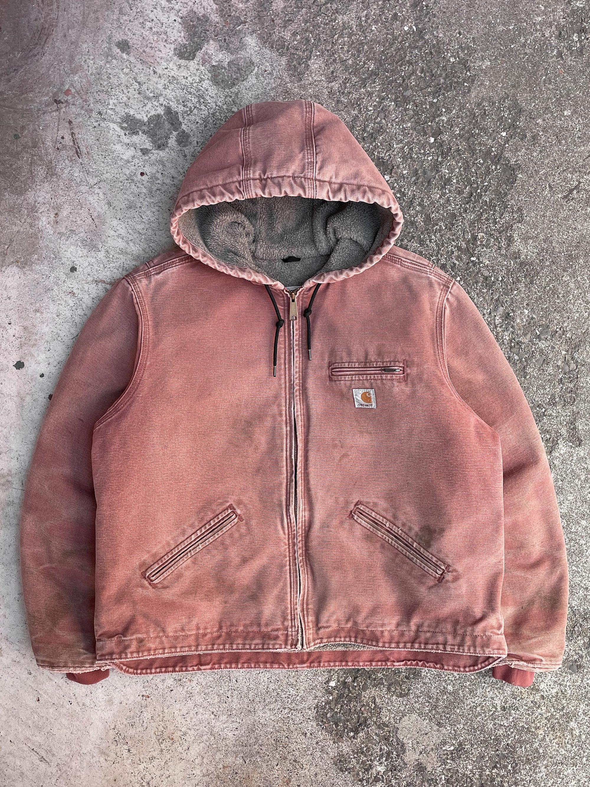 Carhartt Faded Salmon Fleece Lined Hooded Work Jacket