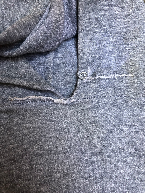 1950s/1960s Heather Grey Thrashed Repaired Blank Hoodie