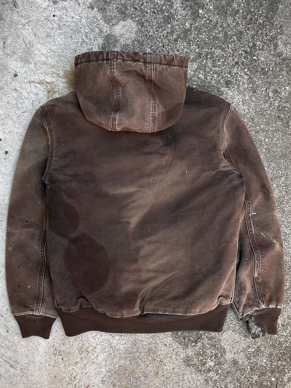 Carhartt Sun Faded Dark Brown Hooded Work Jacket