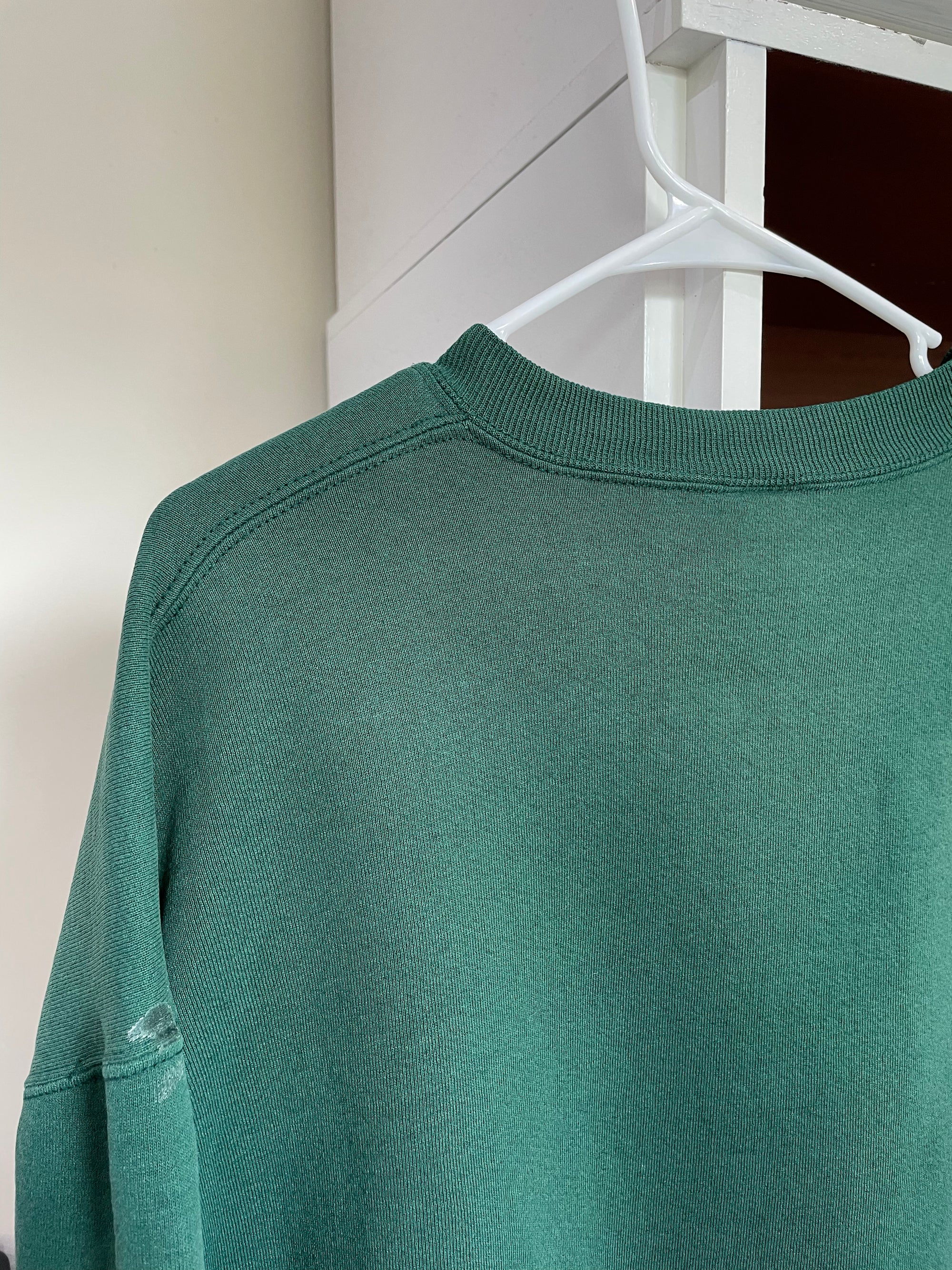 1990s Russell Faded Green Blank Sweatshirt (XL)