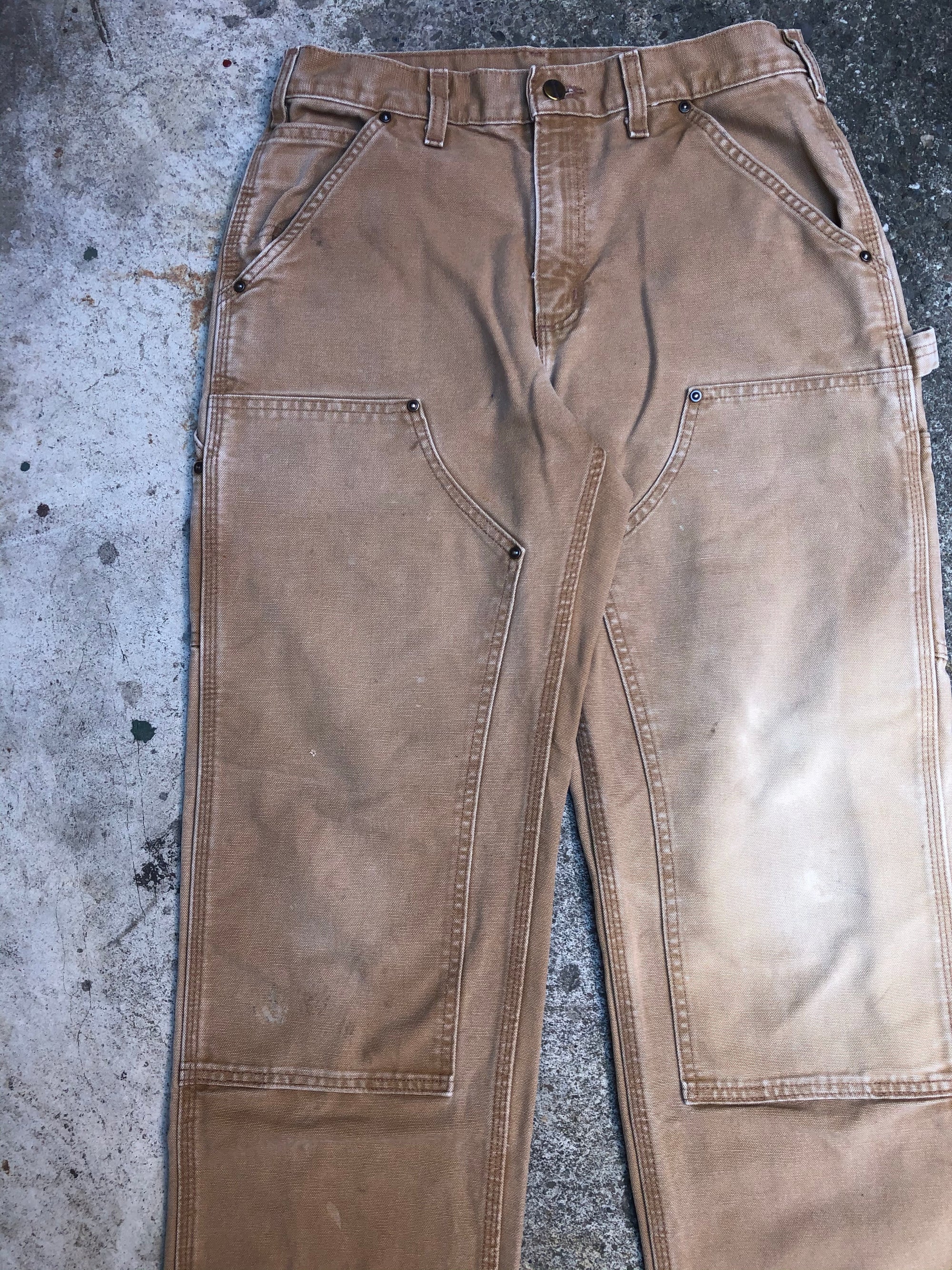 Carhartt B136 Tan Double Front Knee Work Pants (31X29)