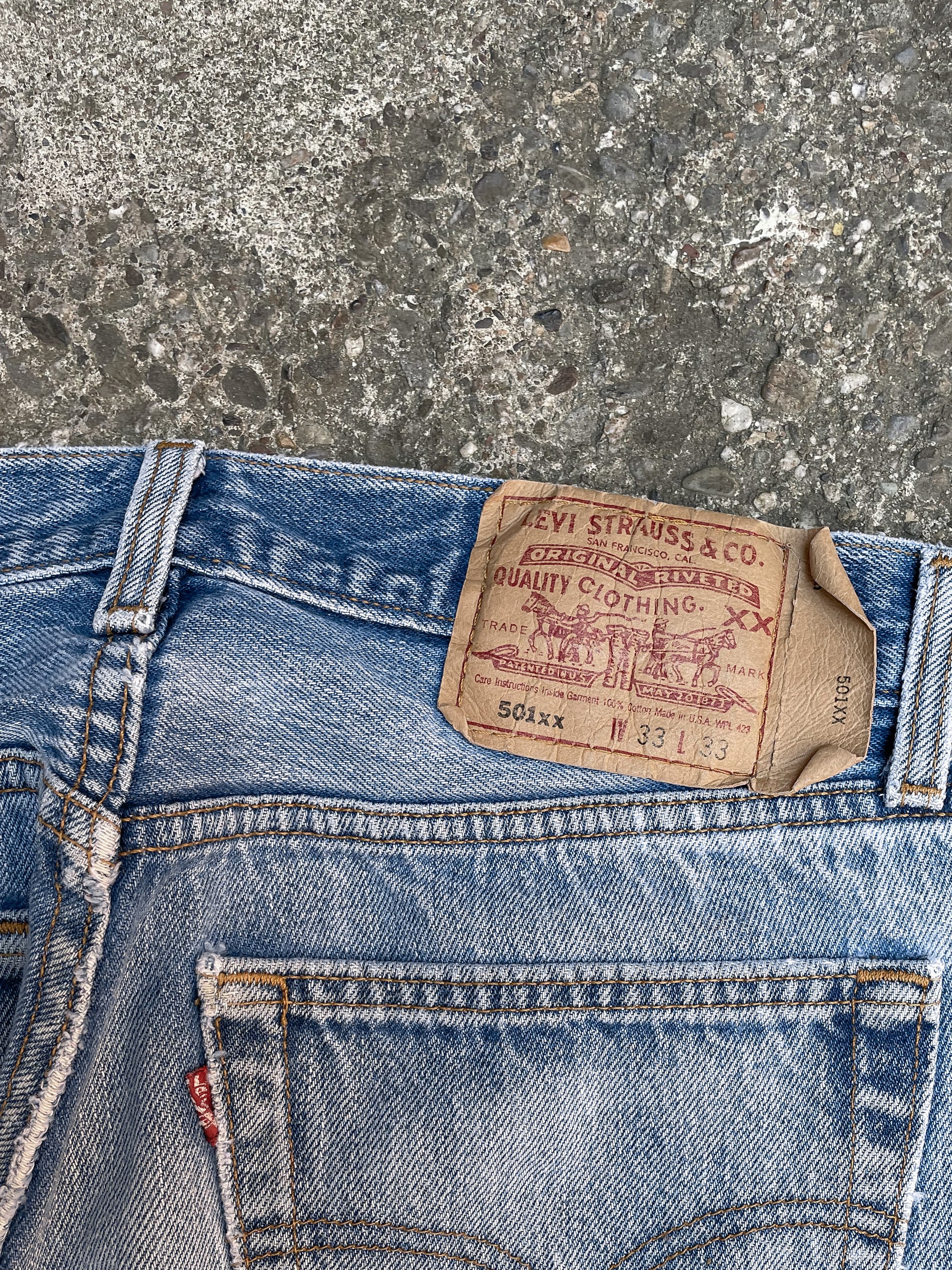 1990s Levi’s Distressed Faded Blue 501XX (30X28)