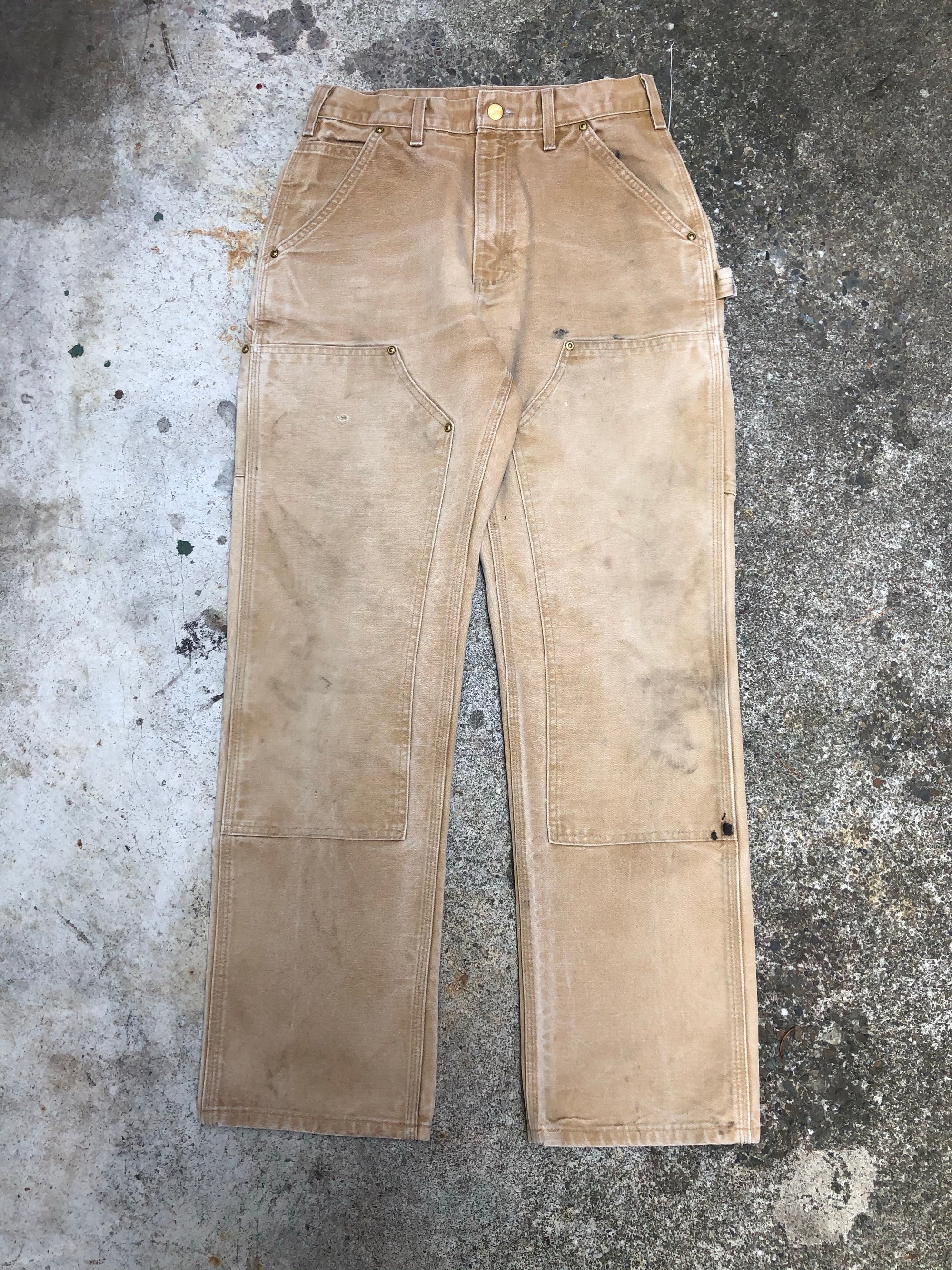 Carhartt B01 Tan Double Front Knee Work Pants (28X30)