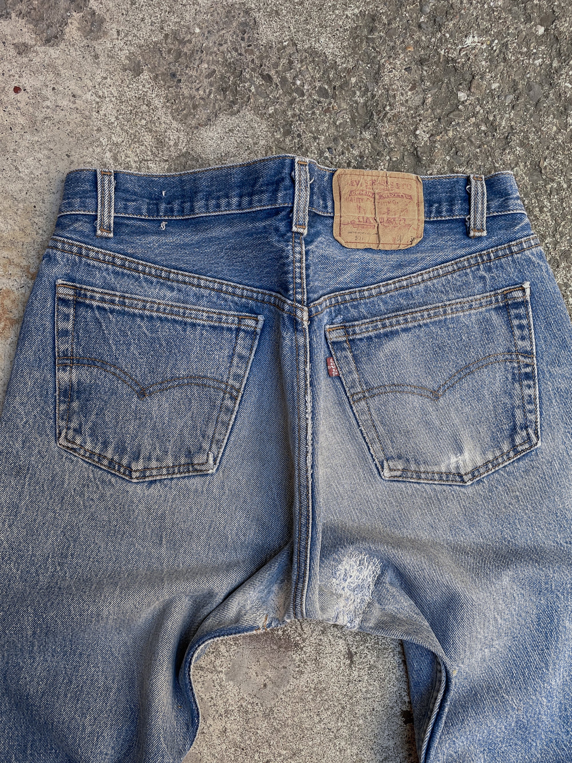 1980s Levi’s Repaired Worn In Blue 501 (32X29)