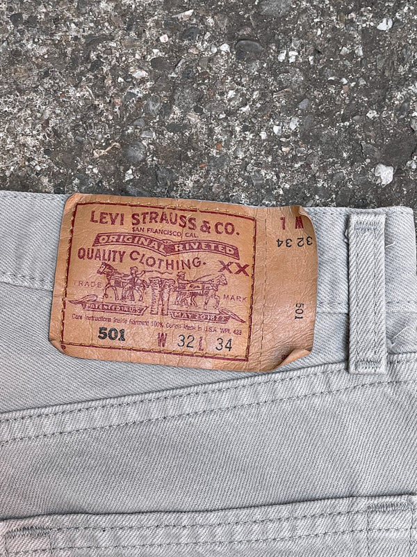 Vintage Levi’s Faded Grey 501 Raw Hem (30X31)