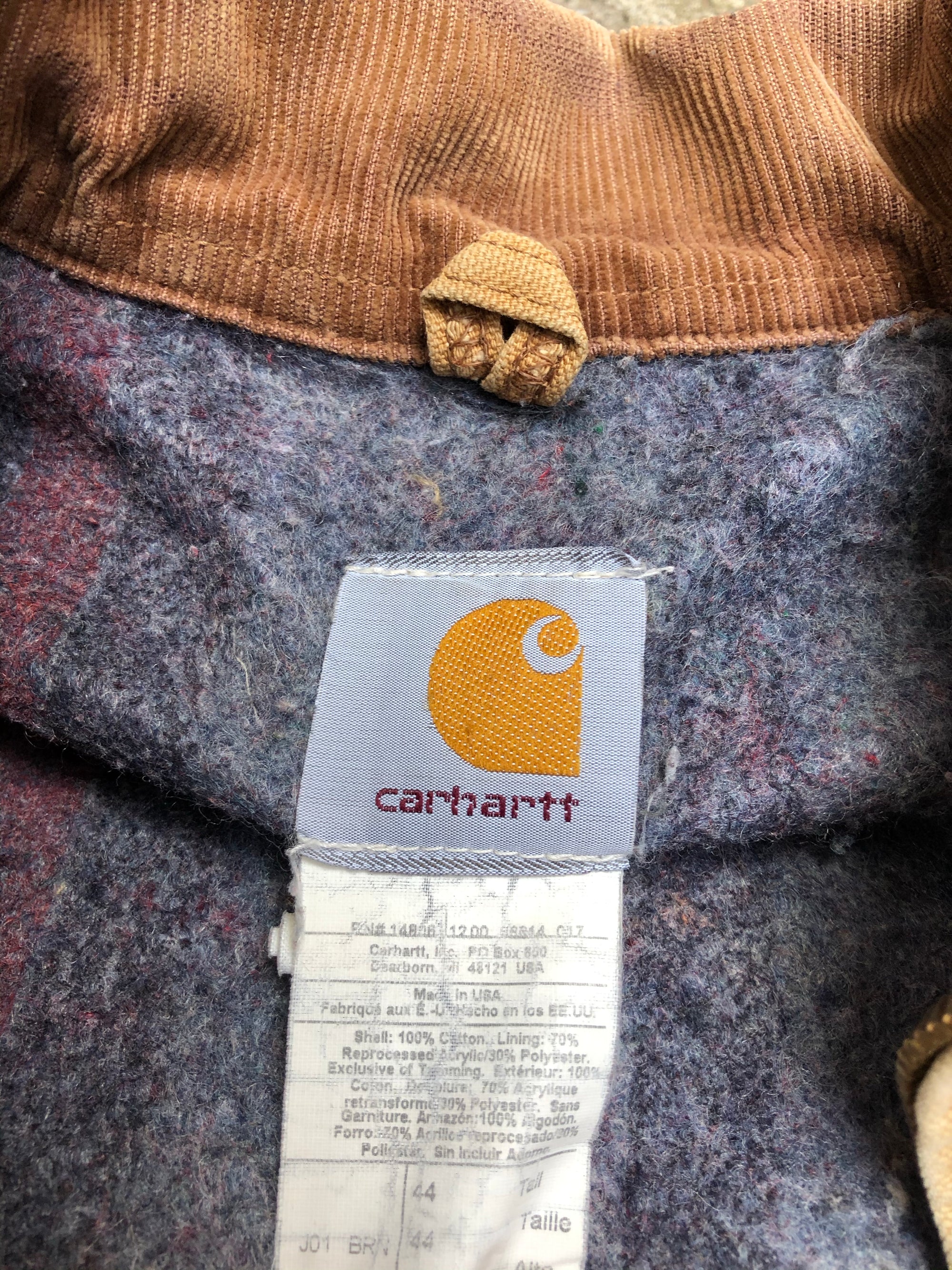 1990s Carhartt Sun Faded Tan Lined Work Jacket