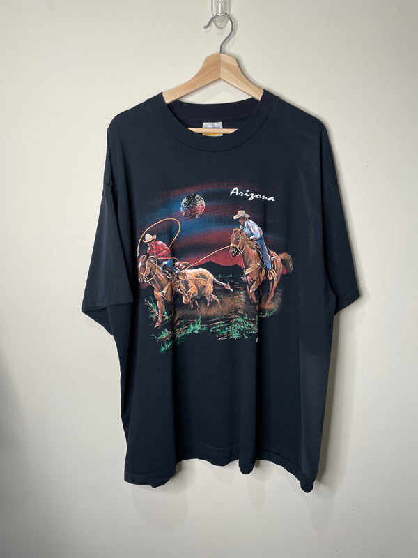 1990s “Arizona Cowboy” Sun Faded Single Stitched Tee (XXL)