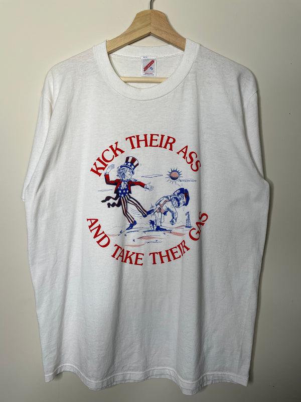 1980s/90s “Kick Their Ass And Take Their Gas” Tee (L)