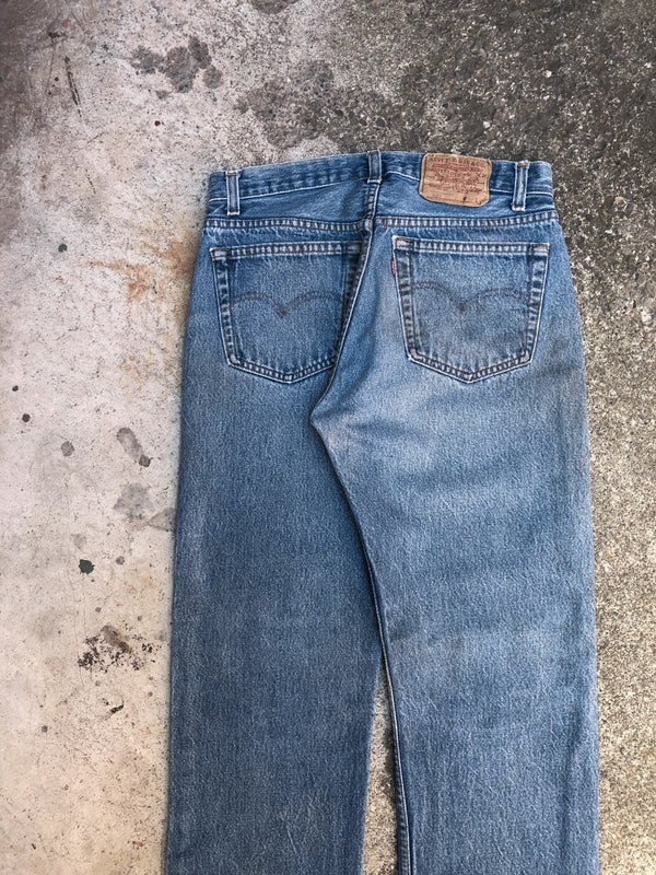 1980s Levis Dirty Faded Blue 501 Released Hem (29X29)