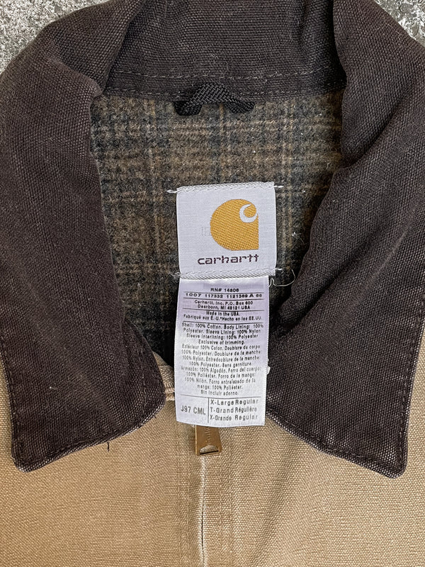 Carhartt Faded Camel Brown Lined Work Jacket (XL)