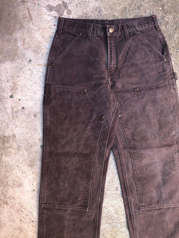 Carhartt B136 Dark Brown Double Front Knee Work Pants (30X30)