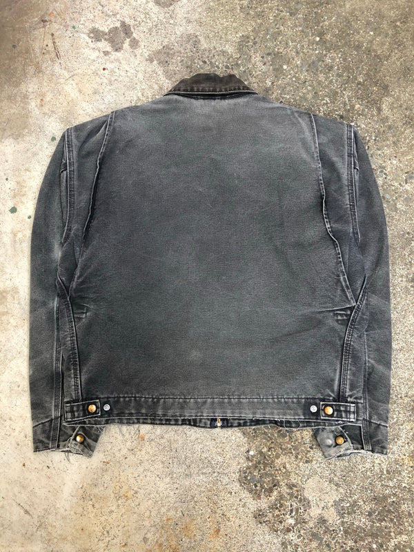 1990s Carhartt Faded Petrol Blue Lined Work Jacket