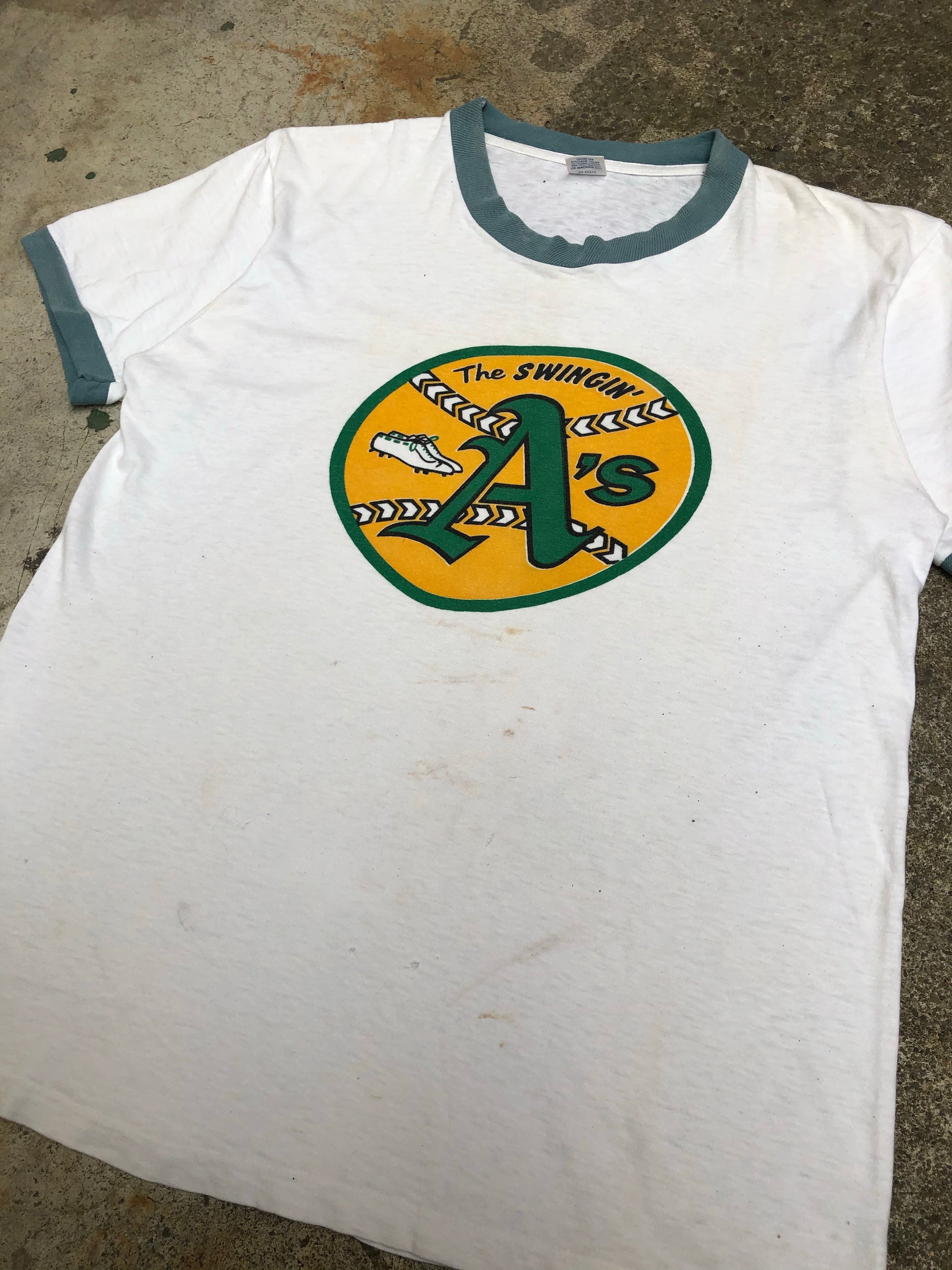 1970s Single Stitched “The Swingin’ A’s” Ringer Tee