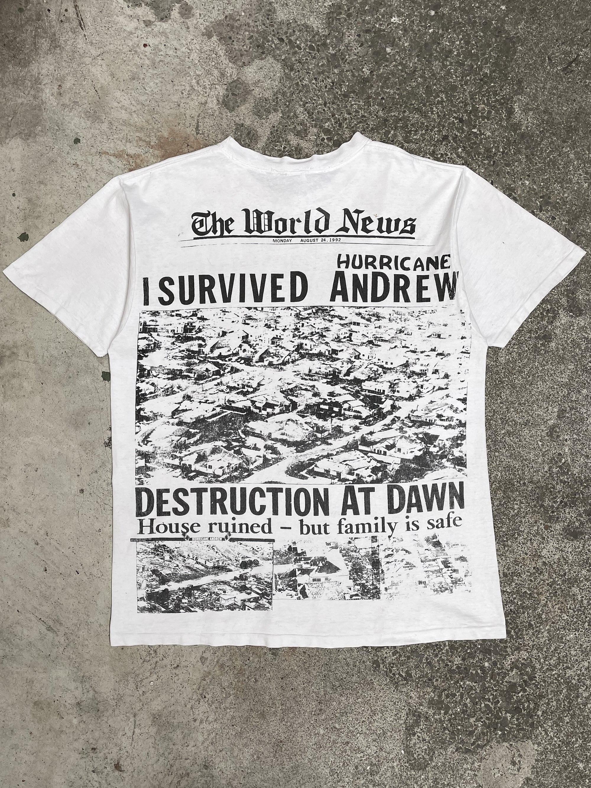 1990s “I Survived Hurricane Andrew” Single Stitched Tee