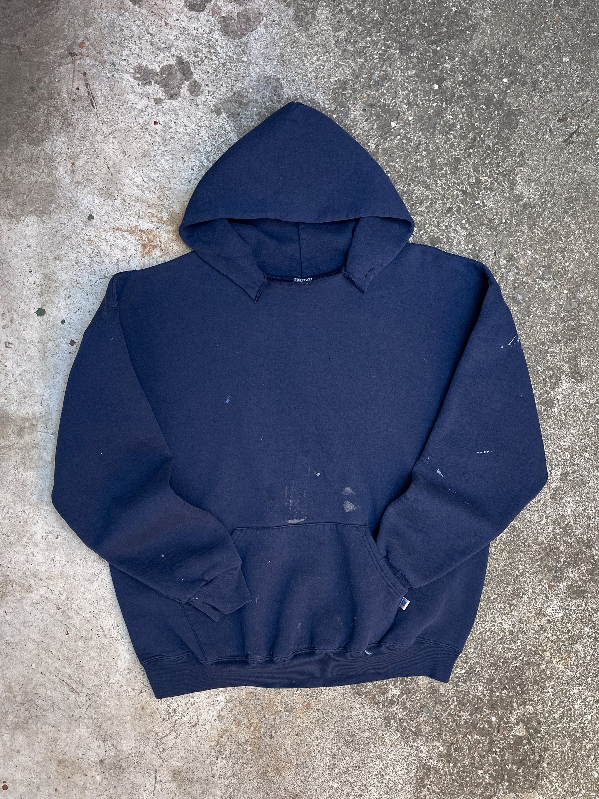 Vintage Russell Painted Navy Blank Hoodie