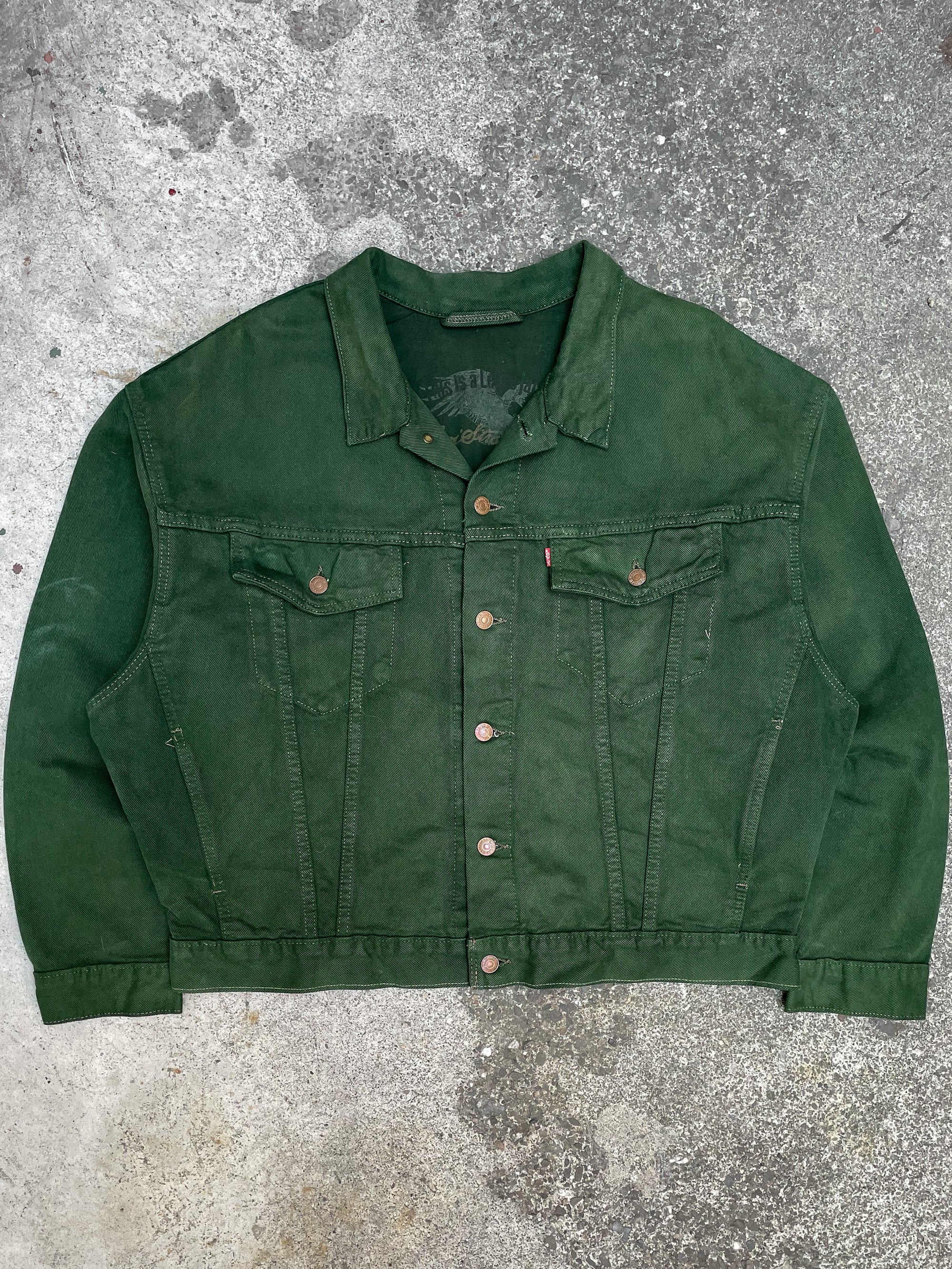 1990s Levi’s Faded Green Denim Trucker Jacket (L)