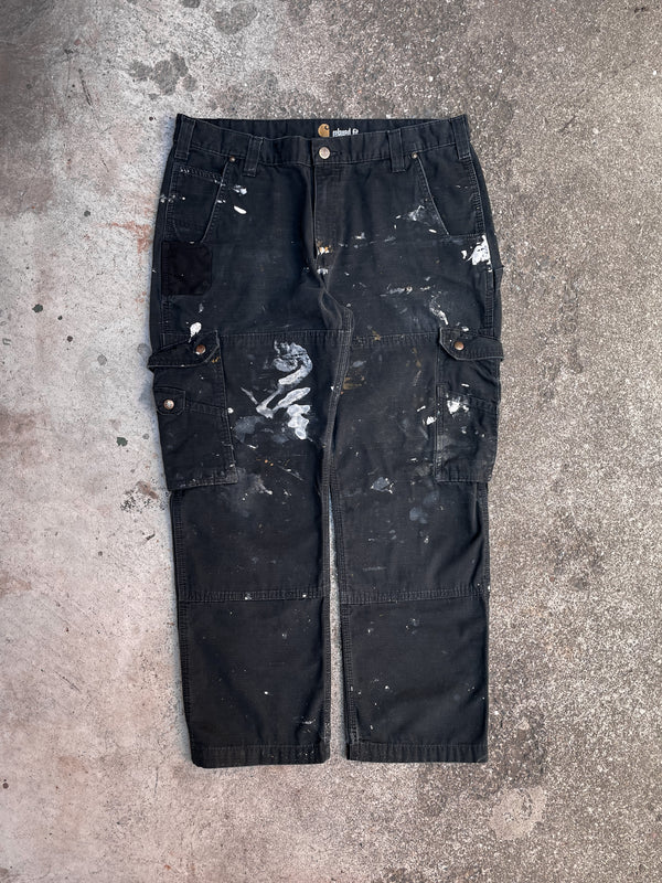 Carhartt B342 Painted Black Ripstop Cargo Pants (35X27)