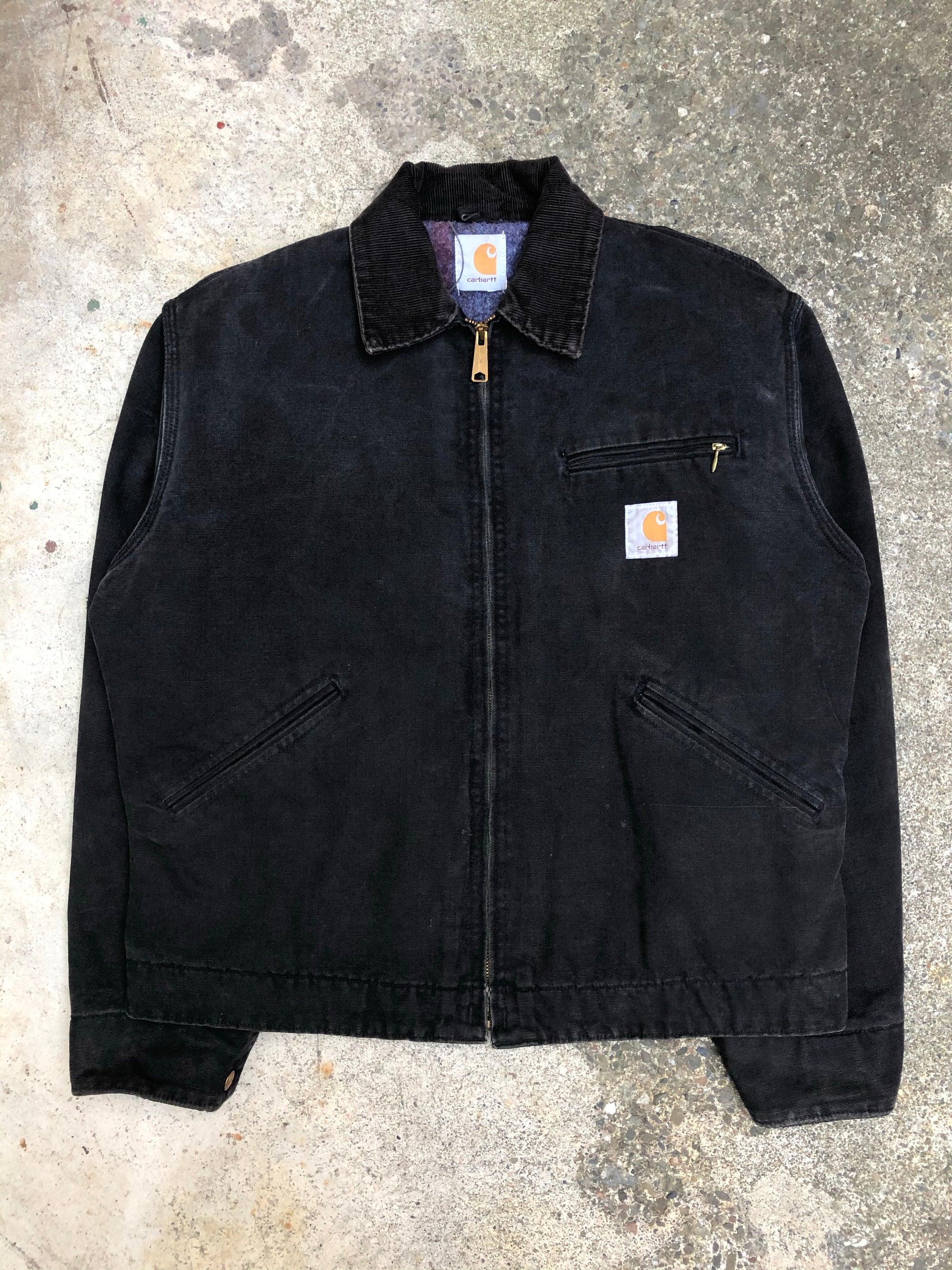 1990s Carhartt Faded Black Lined Work Jacket (S/M)