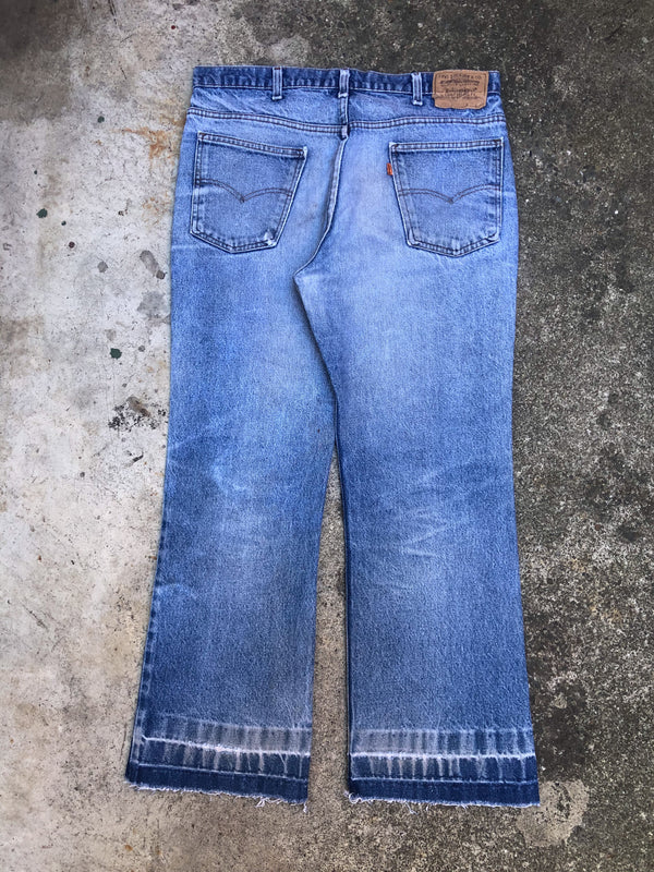 1980s Orange Tab Levis Faded Blue 517 Released Hem (35X27)