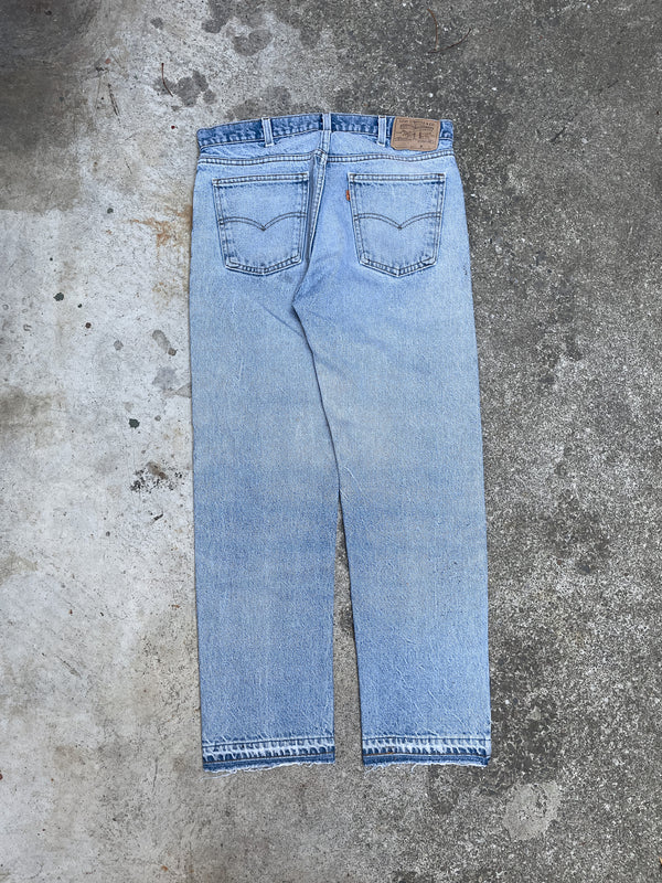 1980s Orange Tab Levi’s Faded Blue 505 Released Hem (33X29)