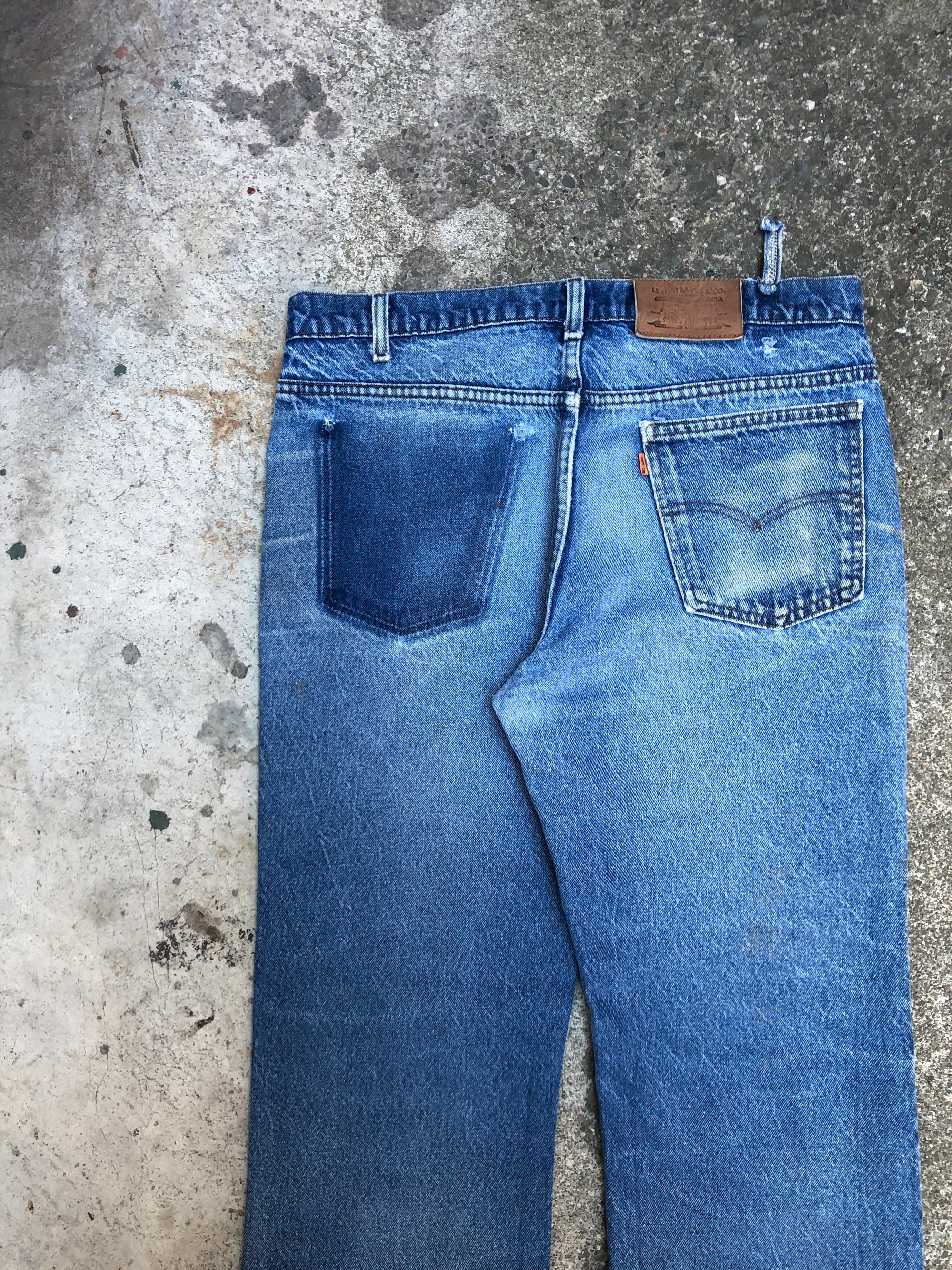 1970s Orange Tab Levis Faded Blue 517 Removed Pocket (34X29)