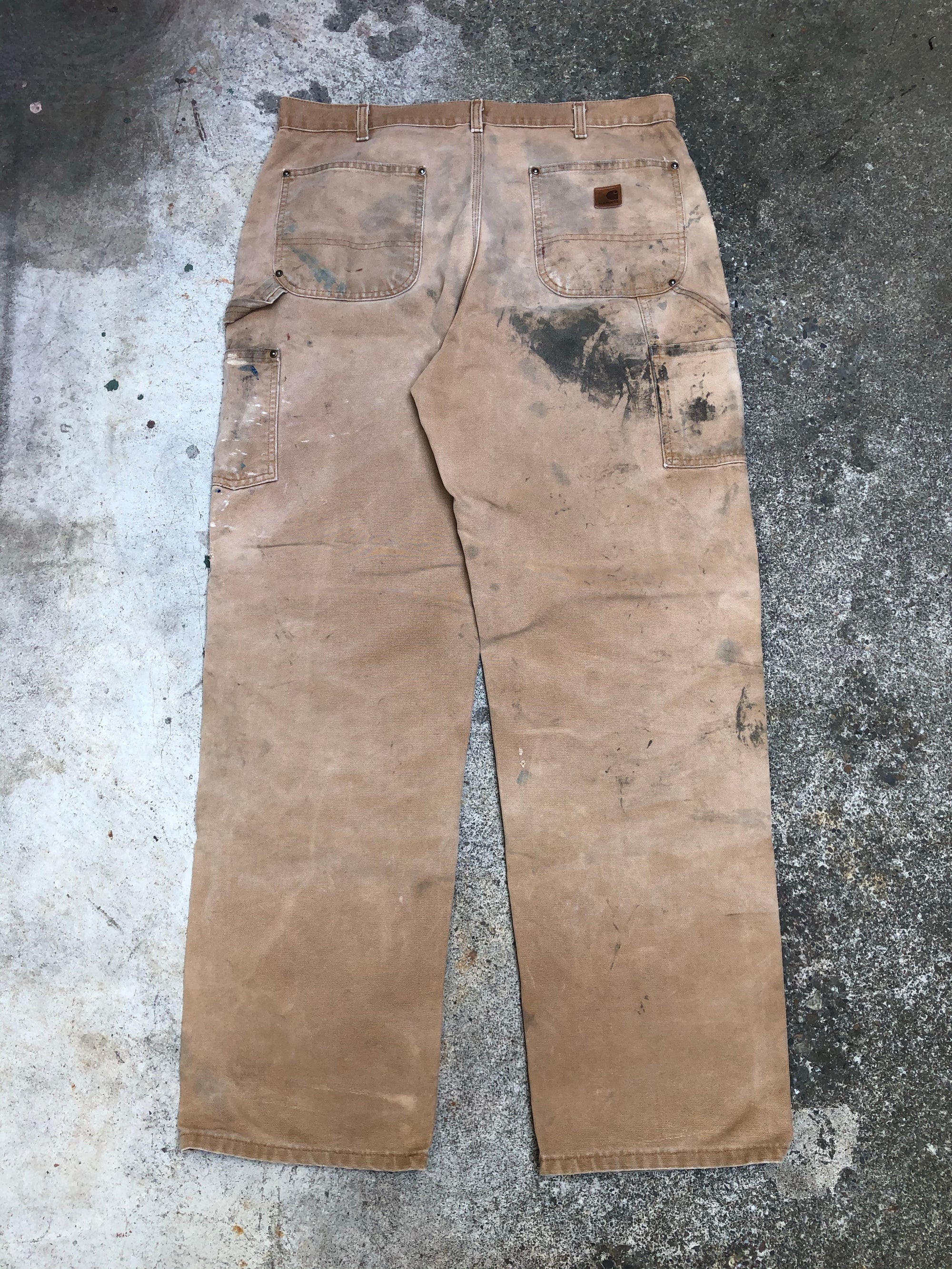 Carhartt B136 Tan Double Front Knee Work Pants (36X33)