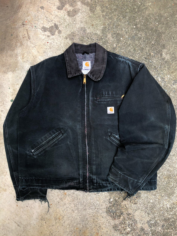 1990s Carhartt Faded Black Lined Work Jacket (XL)