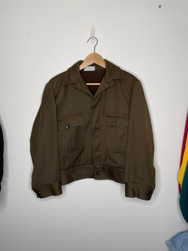 1950s/60s Olive Brown Wool Lined Work Jacket