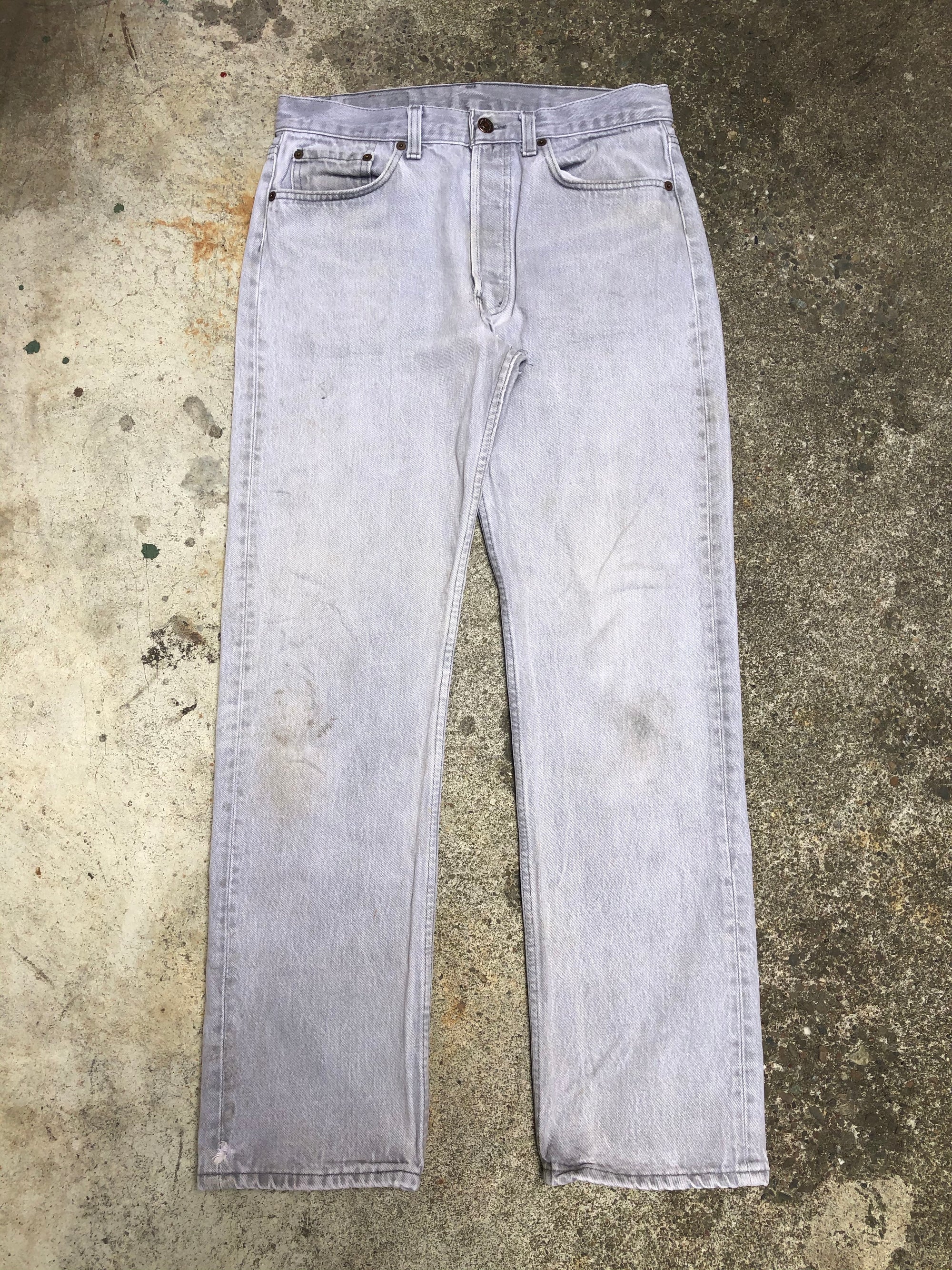 1990s Faded Grey Repaired Levis 501 (30X30)