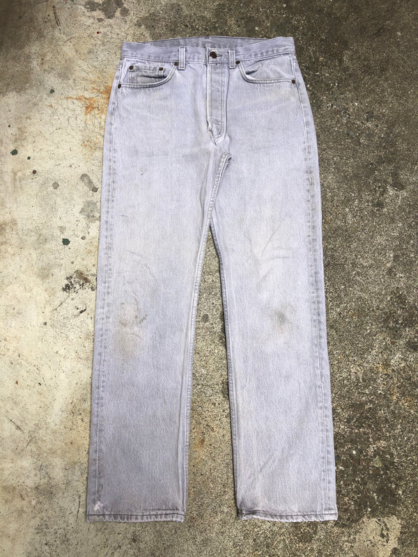 1990s Faded Grey Repaired Levis 501 (30X30)