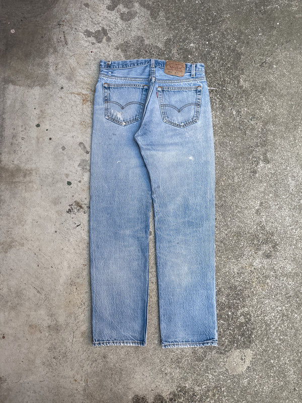 1990s Levi’s Distressed Faded Blue 501XX (30X28)